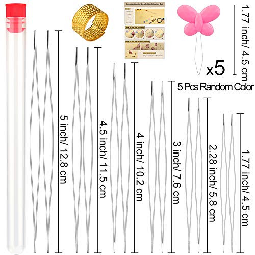 12 Pieces Beading Needles, 6 Size Collapsible Eye Needles for Beading - style: 12pcs-4sizes