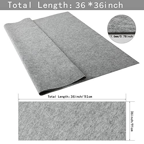 HaoFeijh Felt Fabric 36 * 36 Inch Wide 1.6mm,Fabric Sheets Soft Woven Acrylic Craft Fabric for DIY Craftwork Sewing Patchwork,Craft Felt - color: Hemp Grey, size: 1
