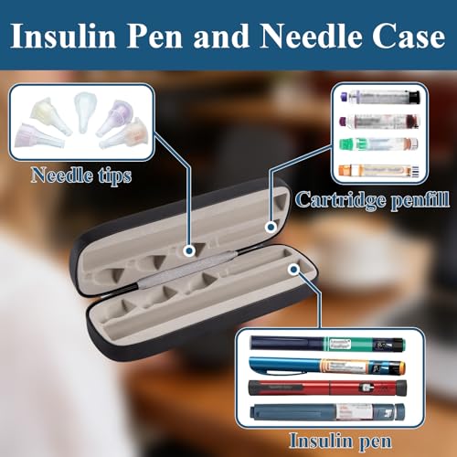 Insulin Pen Case, Portable Travel Cooler for Diabetic Supplies - color: Black