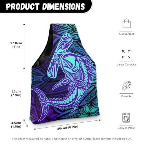 Yarn Tote Knitting Crochet Project Bag - Polynesian Tribal Puletasi - color: Polynesian Tribal Puletasi Print, size: S-14.9x10.2x1.8in