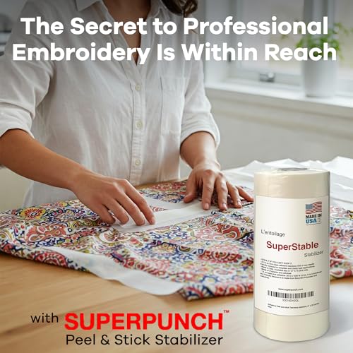 Superpunch Adhesive Peel and Stick Tear Away Stabilizer, 8 in x 25 yd - size: 8" x 25 yards roll