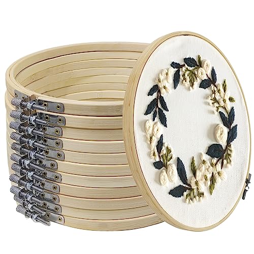 8 Inch 12Pcs Embroidery Hoops, Round Hoop Rings Bulk, for Cross Stitch & Crafts - style: 8IN/20CM