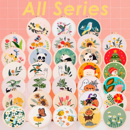 Punch Needle Kit for Adults Beginners - 3 Sets DIY Embroidery Starter Kit - color: 12-panda