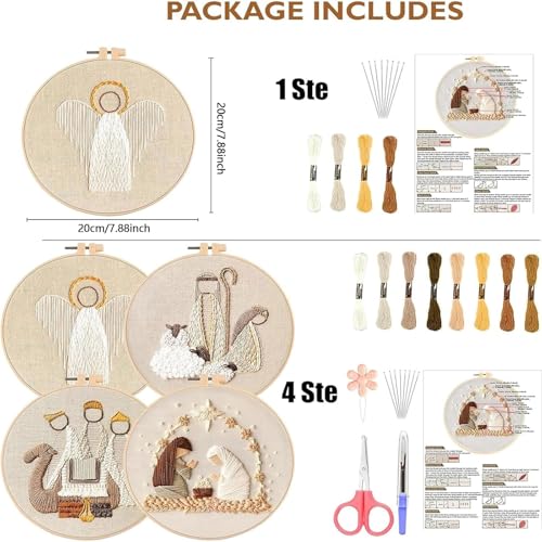 YOUDRN Nativity Scene Embroidery kit, King Christmas Embroidery Kits - color: King