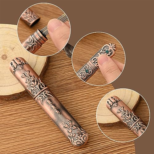Needle Storage Sewing Needles Holder Portable Sewing Storage Case Embroidery Needle Storage Case Box for Hand Sewing Needle Storage Vintage Needle Case DIY Sewing Tools (red Copper) - color: red copper