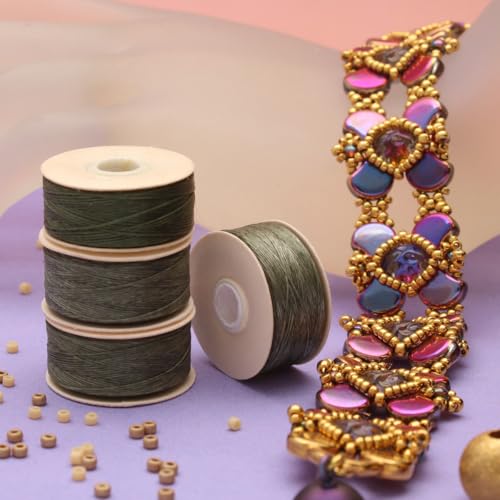 The Beadsmith Nymo Thread, Made of Nylon - size: Size D, 64 Yards, style: Olive