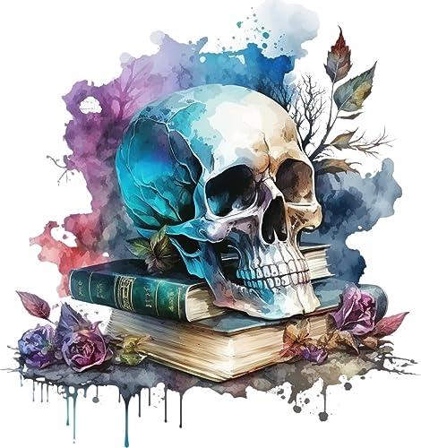 Moohue Stamped Cross Stitch Kits for Adults Clearance Skull 14CT Pre Printed Cross Stitch Kits for Beginners (Skull 4) - color: Skull 4