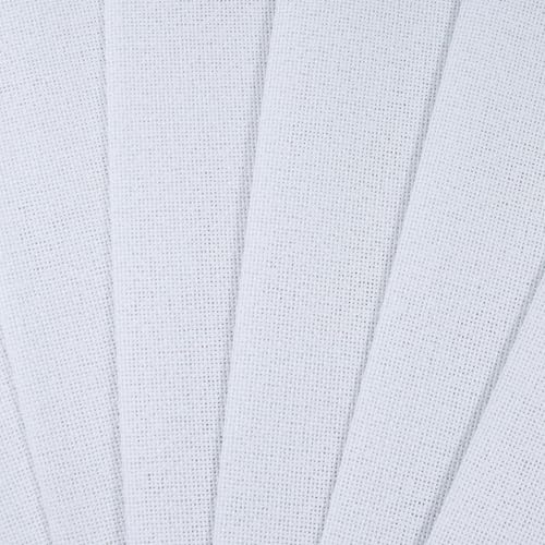 KCS 6 pc of 12" x 18" 30cmx45cm high Count Counted Cotton Aida Cloth Cross Stitch Fabric (25CT,White) - color: White, size: 25CT