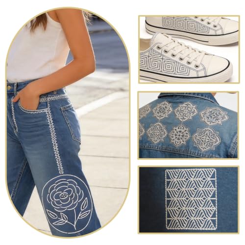 34 Pcs Sashiko Stencil Kit,Reusable Plastic Embroidery Quilting Templates