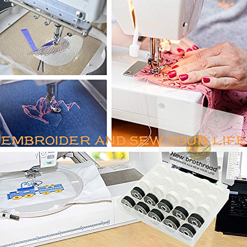 New brothread 25pcs Size A SA156 Prewound Bobbin Thread -15White+10Black - color: 90wt white+black