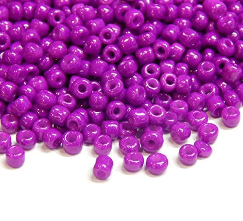 Perlin Glass Seed Beads 3mm 8/0 Round Mini Small Pony Beads 3300pcs for Making Earrings Bracelets Pendants Waist Jewelry DIY Handmade Opaque Color Kit (Dark Pruple, 2,6 mm ~ 3 mm) - color: Dark Pruple