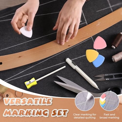 Motiskyy Chalk Pencils for Sewing, 38 Pcs Tailor's Chalk Fabric Marker Set
