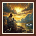 Dimensean Counted Cross Stitch Kit for Beginners, 11CT Unprinted Cross-Stitch Kit Easy Patterns Needlepoint Kit Cross Stitching Embroidery Kit Supplies-Jesus' Prayer 18x18 inch - color: Patterns07