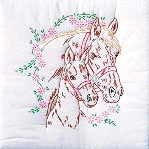 Stamped White Quilt Blocks 18"X18" 6/Pkg-Mare & Colt