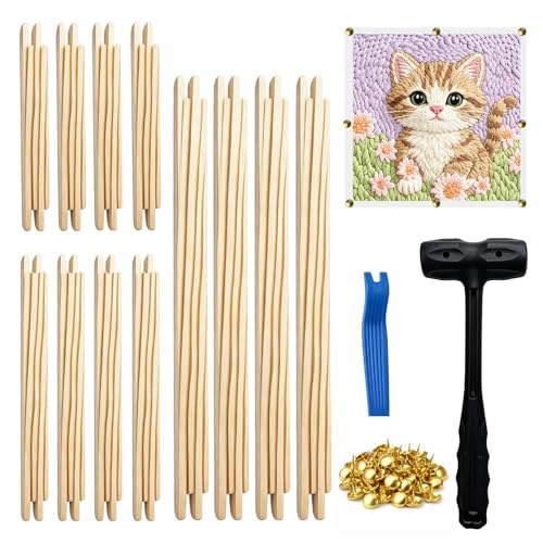 Needlepoint Stretcher Bars Kit, 12pcs 6 Sizes with Mallet & Pry Tool