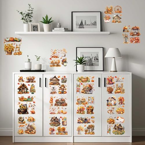 16 Pcs Fall Farmhouse Rub-On Transfers for Furniture & Crafts - style: Fall