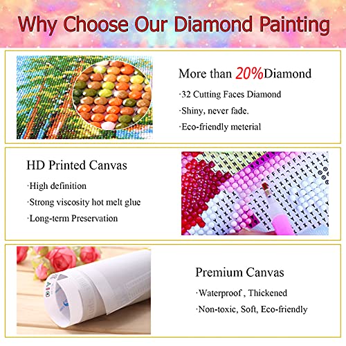 JATOK Diamond Painting Kit for Adults, World Landmarks, 35.5 x 15.7 in - color: Turquoise