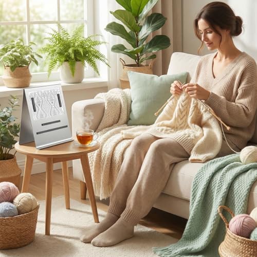 Flutesan Magnetic Cross Stitch Pattern Holder 12 x 10 Inch Large Cross Stitch Supplies and Accessories Knitting Chart Keeper with 4 Replacement Magnets for Crochet Display(Corner Type) - style: Corner Type