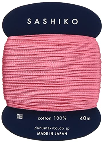 Yokota Daruma Sashiko Thread Single and Variegated Color (Japanese Apricot Rose Pink, Thin 40M Card) - color: Japanese apricot Rose Pink