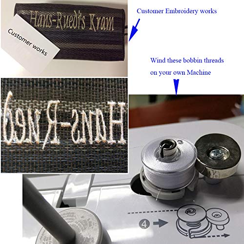Simthread 2 Huge Spools Bobbin Thread 60WT Black and White 5500 Yards Each - color: 1 White 1 Black