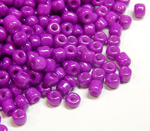 Perlin Glass Seed Beads 3mm 8/0 Round Mini Small Pony Beads 3300pcs for Making Earrings Bracelets Pendants Waist Jewelry DIY Handmade Opaque Color Kit (Dark Pruple, 2,6 mm ~ 3 mm) - color: Dark Pruple