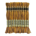 Magical Color Variegated Cross Stitch Thread Color Variations Embroidery Floss Pack, 8.7-Yard, Gold Brown, Pack of 12 Skeins