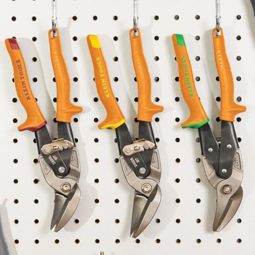 Klein Tools 2400L Left-Cutting Offset Snips, Aviation Tin Snips with Forged Blade for Precision Sheet Metal Cutting - style: Left-Cutting