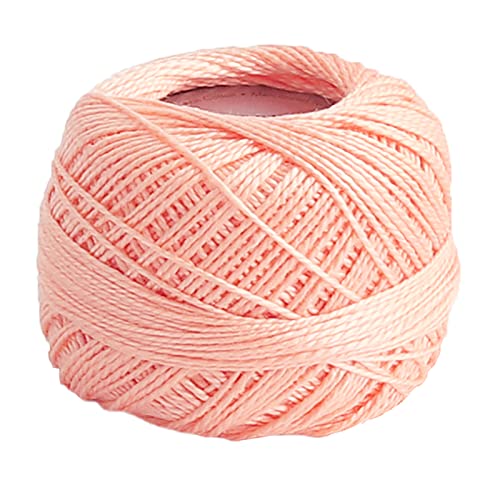 Rhapsody Pearl Cotton Thread Size 8 Crochet Thread Perle 12 Balls Set Hand Knitting, Embroidery, Sashiko, Cross-Stitch, Sewing, Needlepoint, DIY, Quilting (LT Apricot, Col. 234) - color: LT Apricot, Col. 234