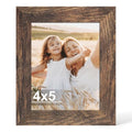 Hongkee 4x5 Picture Frame with Real Glass Wood Frame(Rustic Brown, 1 Pack) - color: Rustic Brown, size: 4X5 in