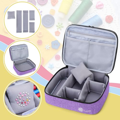 Luxja Double-Layer Medium Sewing Organizer, Purple - color: Purple, size: Medium