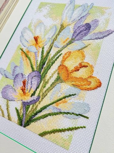 RIOLIS 2190 Spring Glow. Crocuses Counted Cross Stitch Kit 8.25 x 11.75 in - style: Spring Glow. Crocuses 2190