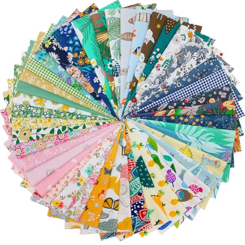 44pcs Cotton 9.8” x 9.8”(25cm x 25cm) Quilting Fabric Bundles, Pre-Cut Squares Sheets for Patchwork Sewing Quilting Crafting, No Repeat Patterns. - color: A-1