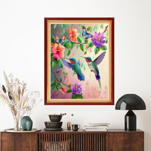 Artvxeay Stamped Cross Stitch Kits - Embroidery Kits for Beginners Cross Stitch Kits for Adults 11 CT Printed Patterns Needlepoint Kits - Hummingbird Flowers 16x20 inch - color: Hummingbird Flowers 16x20 inch