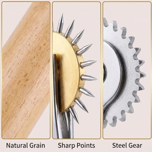 Twisepicks Tracing Wheel Set, Dual Pounce Wheels with Wooden Handles