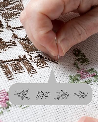 YUYUZSEN 59 Pcs Water Soluble Hand Sewing Stabilizers, Embroidery Stick and Stitch Embroidery Paper Wash Away, Floral Patterns for Hand Sewing Lovers, Adults (Plants Flowers) - color: Flower/Flower*1