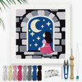 DOODLREAM Night Princess Punch Needle Kit for Beginner 9.4" x 9.4" - color: Moon Stars Night