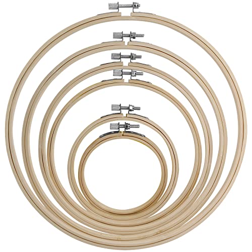 Piutouyar 6 Pieces 4Inch to 10Inch Embroidery Hoops Set, Cross Stitch Hoop