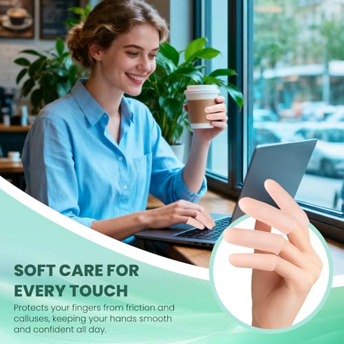 Gel Finger Cots & Finger Sleeves, 20 Pack Silicone Protectors, Nude - color: Nude