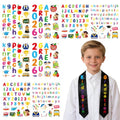 Rngmsi Dtf Transfers Ready to Press - 6 Pcs Kindergarten Graduation Iron on Patches for Sash, Preschool Iron on Stickers, Letter Heat Transfer Vinyl Decals for DIY Cap Gown - style: Kindergarten Graduation
