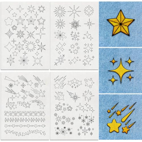 78Pcs Shooting Stars Water Soluble Hand Sewing Stabilizers