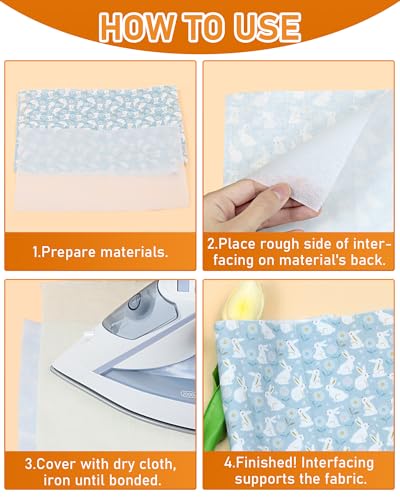 PLANTIONAL11.6"x30yd Medium Weight Non-Woven Fusible Interfacing for Sewing - color: White, size: Medium Weight