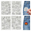 4 Sheets Water Soluble Embroidery Stabilizers 11.69x8.27 Inches Camping Themed Stick and Stitch Embroidery Paper Adhesive Embroidery Transfer Paper for Shirts Coats Bags - style: Camping