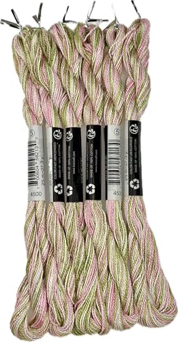 KCS 162 Yards(150 Meters) Mercerized Pearl Cotton Crochet Needlepoint Thread,Size 5 (4500, 6 skeins) - color: 4500