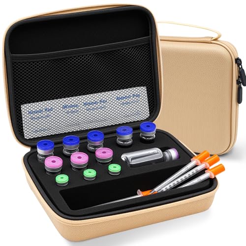 Peptide Case for Fridge Bac Water for Peptides for 3ml 5ml 10ml 30ml Vials - color: Gold-11×(1-10ml)+1*30ml
