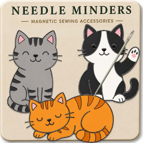 Kraftex Magnetic Needle Minder. Needleminder for Embroidery & Sewing. Cute Needlepoint Accessories. Magnetic Needle Holder for Cross Stitch. Cute Magnet Pin Gift - color: Cats