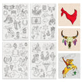 BENECREAT 4Sheets 53Pcs Cowboy Water Soluble Embroidery, 11.7x8.3inch Cowboy Boy Desert Scene Stick and Stitch Embroidery Paper Stabilizer for Shirts, Coats, Bags - style: Cowboy