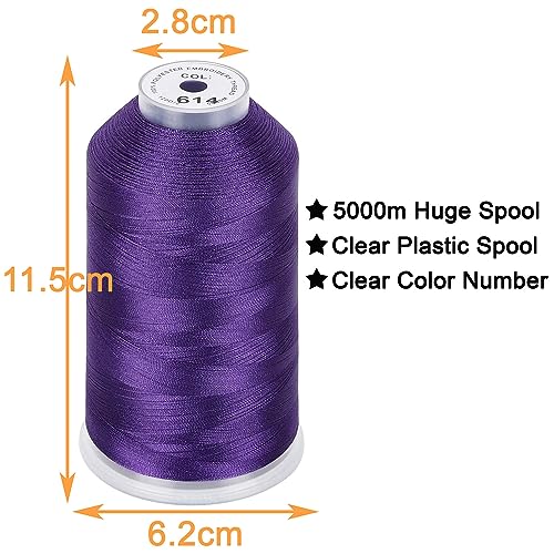 New brothread 2 Huge Spools Embroidery Machine Thread -Purple - color: Purple-614