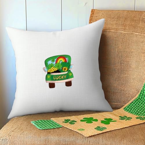 ORIGACH 4 Sheets Saint Patrick's Day Water Soluble Embroidery Patterns Stabilizers - Pre-Printed Lucky Shamrock Gnome Hat & Truck Designs - Stick & Stitch Embroidery Paper for Hand Sewing Lovers - color: Lucky Shamrock Gnome Hat & Truck