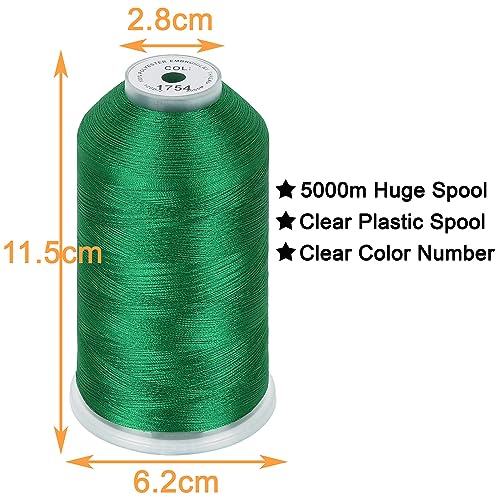 New brothread 2 Huge Spools Embroidery Machine Thread -Christmas Green - color: Christmas Green-1754