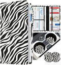 Slohif Car Registration and Insurance Holder with 2 Car Coasters, Elegant - color: Black Zebra